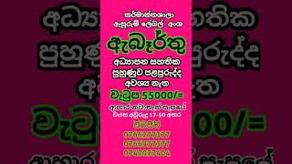 job vacancy 2024 sri lanka  රැකියා ඇබෑර්තු 2024  job vacancy 2024 rakiya abarthu factri rakiya [upl. by Krik]