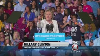 Heckler at a Hillary Clinton rally in Florida [upl. by Noryd]