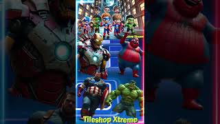 Team Avengers Part 9 Ironman 🆚 Spiderman 🆚 Captain America 🆚 Hulk Monster coffindance tileshop [upl. by Acemaj995]