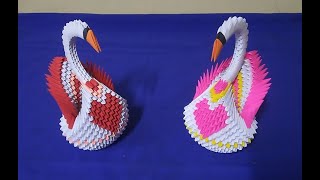 Como hacer un Cisne de origami 3d  How to make a 3d origami Swan [upl. by Naitsabes566]