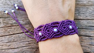 Pulseira de Macramê Boho com Miçangas  Tutorial Passo a Passo  Criativa Macrame 🌸✨ [upl. by Compton]