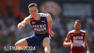 World record holder Karsten Warholm cruises to semifinals in 400m hurdles  NBC Sports [upl. by Trude]