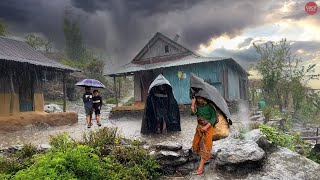 Heavy Rainfall in the Mountain Villages After a Long TimeRain Video with Local Looks [upl. by Anaujnas]