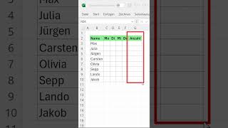 Anwesenheitsliste in Excel erstellen excel office365 [upl. by Enomed]