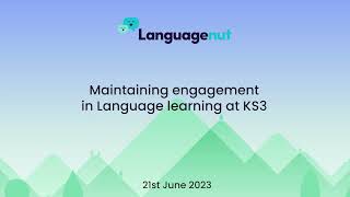 Maintaining engagement in language learning at KS3 [upl. by Aihseyt]