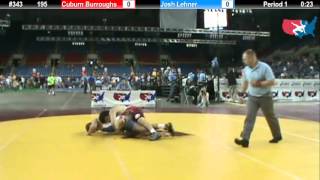 Fargo 2012 195 Round 1 Cuburn Burroughs North Carolina vs Josh Lehner Ohio [upl. by Volny]