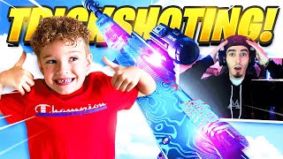 🤯INSANE TRICK SHOT🤯 6 Year Old Using Snipers Only in Warzone [upl. by Lleznol]