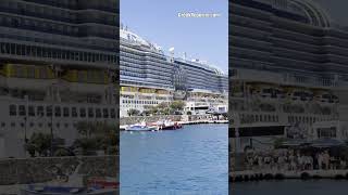 Massive Cruise Ships in Mykonos Greece [upl. by Ylevol]