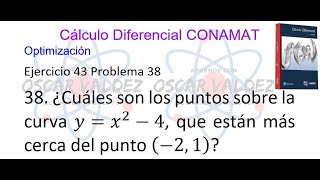 4338 Cálculo Diferencial CONAMAT Optimización Ejercicio 43 Problema 38 [upl. by Nnylcaj]