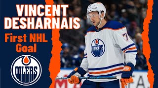 Vincent Desharnais 73 Edmonton Oilers first NHL goal Oct 29 2023 [upl. by Junji]