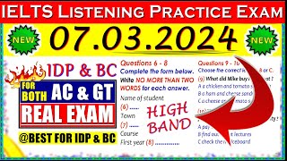 IELTS LISTENING PRACTICE TEST 2024 WITH ANSWERS  07032024 [upl. by Llirret239]