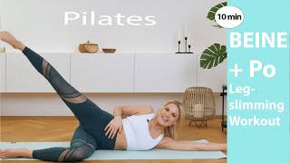 10min Pilates für die OBERSCHENKEL  Po  AntiCellulite  Leg slimming workout [upl. by Bernadene]