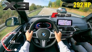 BMW X3 30e xDrive 292HP  TOP SPEED on AUTOBAHN [upl. by Iznik]