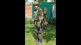 Russian military exoskeleton Selfequipping and selfremoval test [upl. by Ylliw]