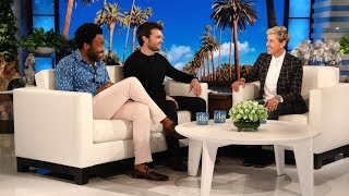 Donald Glover amp Alden Ehrenreich Talk About Partying with Woody Harrelson amp Jennifer Lawrence [upl. by Yelknirb452]