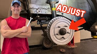 How To Adjust Rear Drum Brakes on ANY CAR [upl. by Nil]