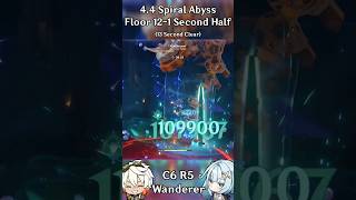 C6 R5 Wanderer 44 Spiral Abyss Floor 121 Second Half Genshin Impact genshin genshinimpact [upl. by Al]