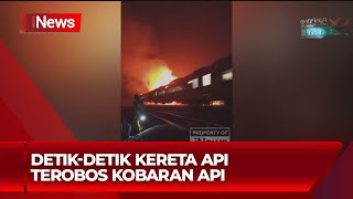 DetikDetik Kereta Api Terobos Kobaran Api saat Kebakaran di Karawang Jawa Barat iNews Prime 2108 [upl. by Eybba]