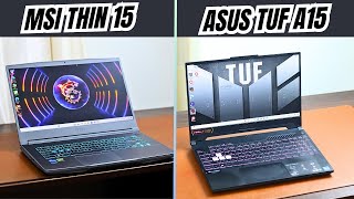 Asus tuf A15 Ryzen 7 vs MSI Thin 15 RTX 3050  Best Gaming Laptop under 50000  55000 [upl. by Weixel]