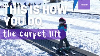 Magic Carpet at Perisher Ski Resort  How to get on and off a Magic Carpet [upl. by Tony]