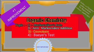 Markovnikovs Rule AntiMarkovnikov Addition Ozonolysis Baeyers Test [upl. by Kary657]