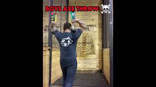 Girls Axe Throw vs Boys Axe Throw shorts trollface troll edit [upl. by Akerboom]