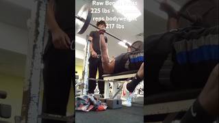 Raw Bench Press 225 lbs × 13 Pause Reps bodyweight 217 lbs viralshortshortvideos [upl. by Poppas]