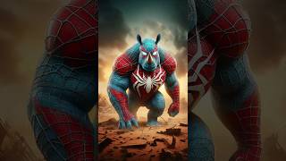 Rhino Becomes Spiderman Advanced Suit‼ rhino animals marvel spiderman dinosaur trex avengers [upl. by Okomot]