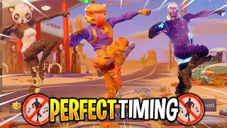 Fortnite  Perfect Timing Compilation 14 Dance Emotes At The Same Time [upl. by Nawyt]