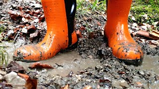 Safety Rubber boots in mud [upl. by Kakalina640]