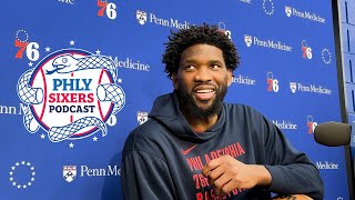 Joel Embiid shares knee injury details says “no timeline” on return for Sixers [upl. by Adiari]