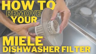 How To Remove Your Miele Dishwasher Filter For Cleaning  G7156SCVISF [upl. by Ariahaj]