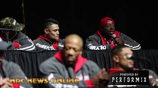 2018 MrOlympia Press Conference Mens Classic Physique Competitors Breon Ansley amp George Peterson [upl. by Benedix]