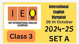 FavFive  SOF International English Olympiad Class 3 Set A 202425  ieo  olympiad [upl. by Rockie29]