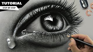 How to Draw Hyper Realistic Eyes  Step by Step [upl. by Dreher]