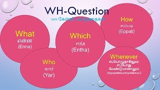 WHquestions in Tamil  WHquestions Tamil through English  Learn Tamil [upl. by Akiam]