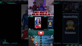 Npc meets Miles Morales actor kaicenat streamer reaction spidermannowayhome milesmorales [upl. by Gnemgnok]