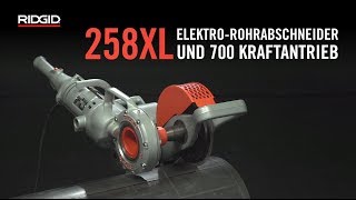 RIDGID 258XL ElektroRohrabschneider und 700 Kraftantrieb [upl. by Joycelin]