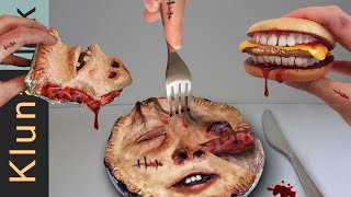 Klunatik Eating BRAINS TEETH amp JUICY FLESH 2  HOURS BEST OF GORY 2023 Scary ASMR eating sounds [upl. by Chaffee]