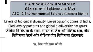 Levels  bio div Biogeo zones of India Biodiversity patterns and global biodiversity hotspots [upl. by Rasaec]