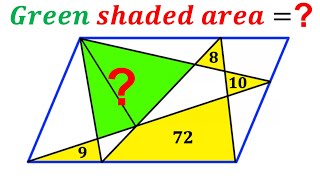 Can you find area of the Green shaded region  Parallelogram  math maths  geometry [upl. by Cannell24]