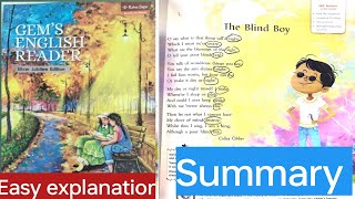 Poem  The Blind Boy summary englishpoems [upl. by Bertie135]