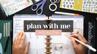 PLAN WITH ME  Health Lined Vertical Layout Setup in a Classic Happy Planner  Scenic Windows [upl. by Bollay]