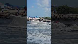 Boat Jumping Waves in the Jetty Venice Florida BoatJumpingWaves VeniceFlorida JettyAdventure [upl. by Kenney]