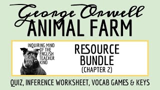 Animal Farm Chapter 2 Quiz Close Reading Inference Worksheet and Vocabulary Games [upl. by Caraviello4]