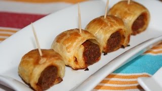 Feuilletés aux Merguez  Merguez Sausage Puff Pastry Bites  مورقات بالنقانق مرقاز [upl. by Ecitnirp]