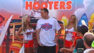 Hooters World Wing Eating Championship Highlights [upl. by Nnarefinnej671]