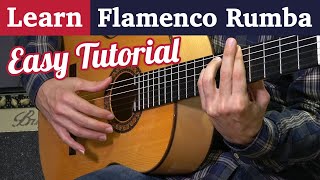 Learn Flamenco Rumba on guitar  Easy Strumming tutorial in 3 steps [upl. by Dyl]