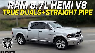 RAM 1500 57L HEMI V8 Exhaust Sound w True Dual Straight Pipes [upl. by Sirromaj]