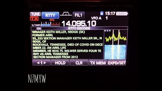 ARRL RTTY bulletin decoded on the Icom IC7300 [upl. by Eleen]